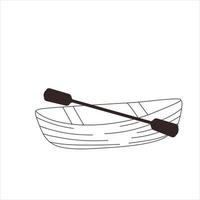 Kajakboot mit Paddel. Kanu-Vektor-Illustration. ein Floß zum Rafting auf dem Wasser. sportliches Rudern. isoliert auf weißem Hintergrund. vektor