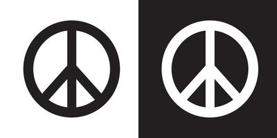 eine Reihe von Peace-Zeichen unterschiedlicher Dicke. Friedenssymbole, Friedenspiktogramme lokalisiert auf weißem Hintergrund. Internationales Symbol der Antikriegsbewegung der Abrüstung der Welt vektor
