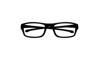 eleganta svart ram glasögon isolerat på vit bakgrund. kreativ och modern silhuett glasögon vektor design