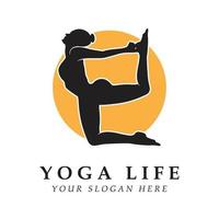 Yoga-Logo und Vektor mit Slogan-Vorlage