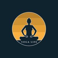 Yoga-Logo und Vektor mit Slogan-Vorlage