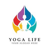 Yoga-Logo und Vektor mit Slogan-Vorlage