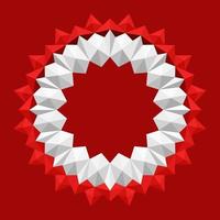 3d geometrisk blomma mönster vit röd vektor