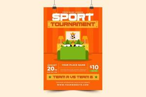 Fußballturnier-Sportveranstaltungs-Flyer oder Poster-Design-Vorlage einfach anzupassen vektor
