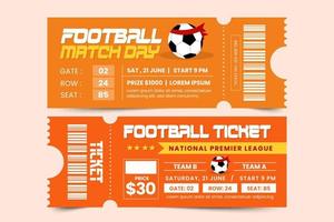 Fußballturnier-Sportereignis-Ticket-Design-Vorlage einfaches und elegantes Design vektor