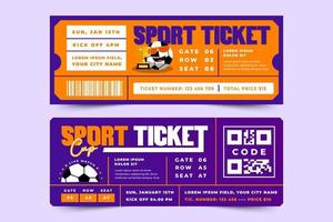 Fußballturnier-Sportereignis-Ticket-Design-Vorlage einfaches und elegantes Design vektor