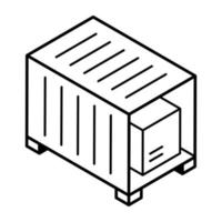 ett översikt isometrisk ikon av paket leverans vektor