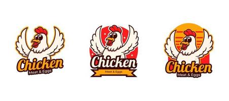 kyckling kött och ägg logotyp begrepp vektor