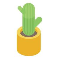 Kaktus-Pflanzentopf-Symbol, isometrischer Stil vektor