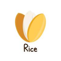 ris vektor på vit bakgrund. ris utsäde.