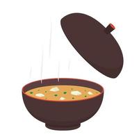 Miso-Suppe in der Tasse. Japan-Cup-Vektor. Hintergrund. Freiraum für Text. vektor