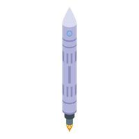 Satellitenwerfer-Raketensymbol, isometrischer Stil vektor