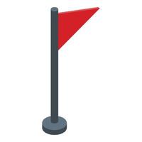 Krocket-Symbol mit roter Flagge, isometrischer Stil vektor