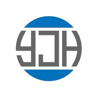 yjh-Buchstaben-Logo-Design auf weißem Hintergrund. yjh kreative initialen kreis logokonzept. yjh Briefgestaltung. vektor
