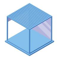 moderne Glaspavillon-Ikone, isometrischer Stil vektor
