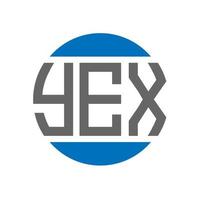 YX-Brief-Logo-Design auf weißem Hintergrund. yex kreative initialen kreis logokonzept. yex Briefdesign. vektor