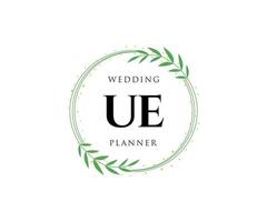 ue initialen brief hochzeit monogramm logos sammlung, handgezeichnete moderne minimalistische und florale vorlagen für einladungskarten, save the date, elegante identität für restaurant, boutique, café im vektor