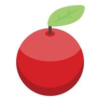 hela röd äpple ikon, isometrisk stil vektor