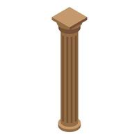 braunes Säulensymbol, isometrischer Stil vektor
