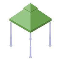 Grünes Pavillon-Symbol, isometrischer Stil vektor