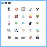 Stock Vector Icon Pack mit 25 Zeilenzeichen und Symbolen für Daten Down-Box Richtungspfeile editierbare Vektordesign-Elemente