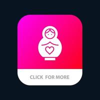 Delphin Mutter Liebe Herz mobile App Icon Design vektor