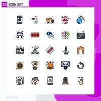 uppsättning av 25 modern ui ikoner symboler tecken för gåva födelsedag pengar lastbil rörmokare redigerbar vektor design element