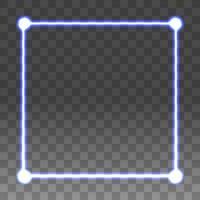 blauer Neonrahmen auf transparentem Hintergrund, abstrakte Vektorgrafik. vektor