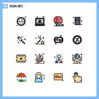 uppsättning av 16 modern ui ikoner symboler tecken för spelare låtar skärm audio spel redigerbar kreativ vektor design element
