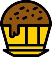 Schokoladen-Cupcake-Vektor-Icon-Design vektor