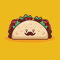 söt taco illustration i platt design vektor