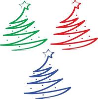 annorlunda jul träd mönster tillverkad med annorlunda Färg mönster vektor