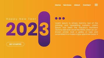 landning sida av 2023 ny år hemsida bakgrund vektor