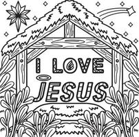kristen jag kärlek Jesus färg sida för barn vektor