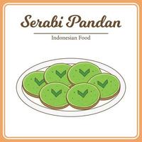 Köstliches traditionelles indonesisches Essen namens Kue Serabi Pandan vektor