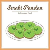 utsökt traditionell indonesiska mat kallad kue serabi pandan vektor