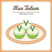 Köstliches traditionelles indonesisches Essen namens Kue Talam vektor