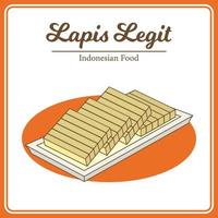 hand gezeichnet von traditionellem indonesischem essen namens kue lapis legit. leckeres asiatisches essen gekritzel vektor