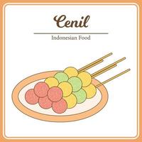 utsökt traditionell indonesiska mat kallad cenil vektor
