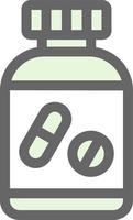 Tabletten-Flaschen-Vektor-Icon-Design vektor