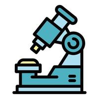 ichthyology mikroskop ikon Färg översikt vektor