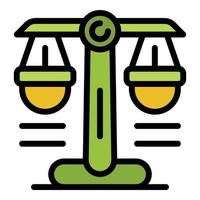 notarius publicus bedöma balans ikon Färg översikt vektor