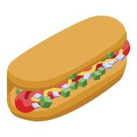 Hot-Dog-Symbol, isometrischer Stil vektor