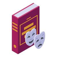 Humor-Theater-Buch-Ikone, isometrischer Stil