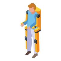 Arbeiter Exoskelett Symbol isometrischer Vektor. menschlicher Roboter vektor