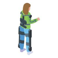 Rehabilitation Exoskelett Symbol isometrischer Vektor. Roboteranzug vektor