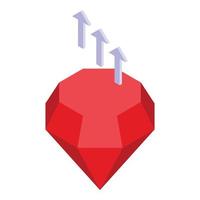 rubin tilldela ikon isometrisk vektor. trofén diamant vektor