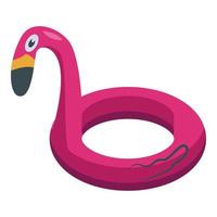 Flamingo aufblasbarer Ring Symbol isometrischer Vektor. Pool-Schwimmring vektor