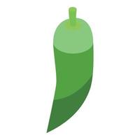 grüne Paprika-Ikone, isometrischer Stil vektor