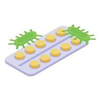 Pillen-Antibiotika-Resistenz-Symbol, isometrischer Stil vektor